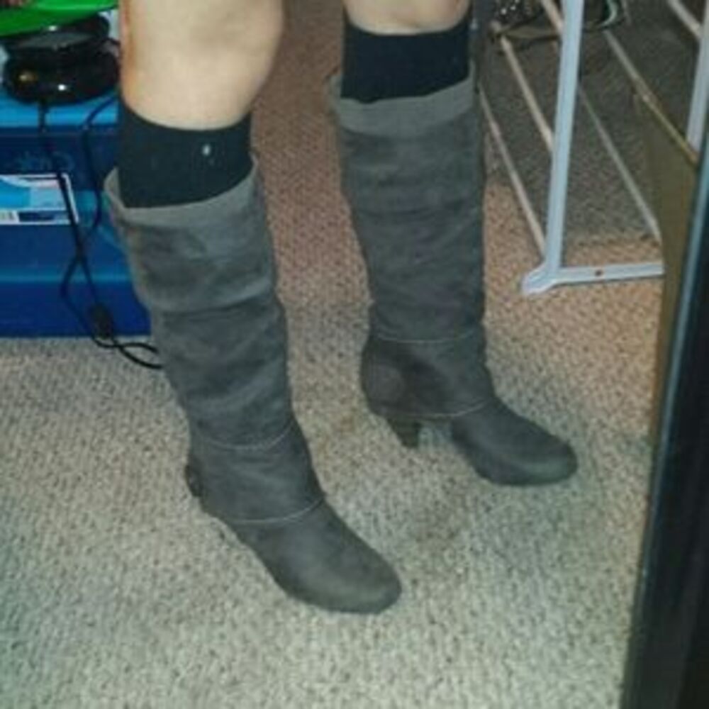 Knee High Chunky Slouchy Foldover Boots Boho Tall Boots Y2K 90s Gift For Mom New - Picture 11 of 13